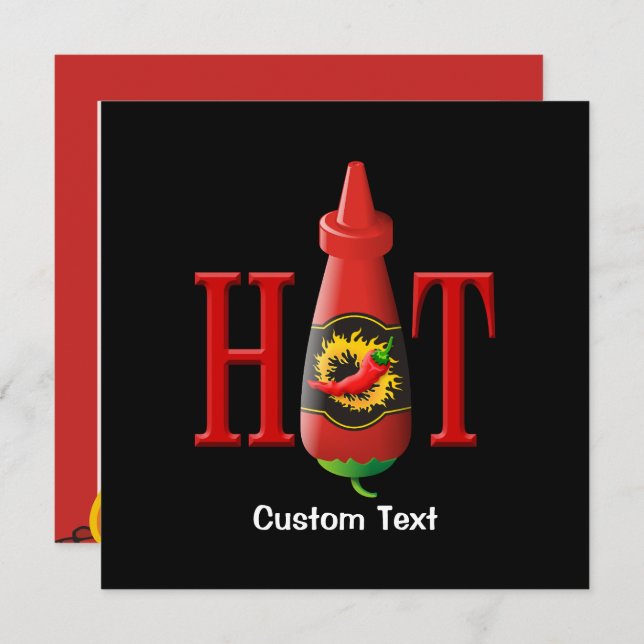Hot Sauce Bottle Invitation (Front/Back)