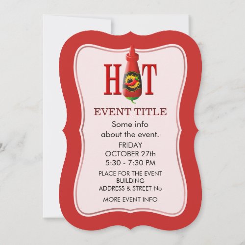 Hot sauce bottle invitation