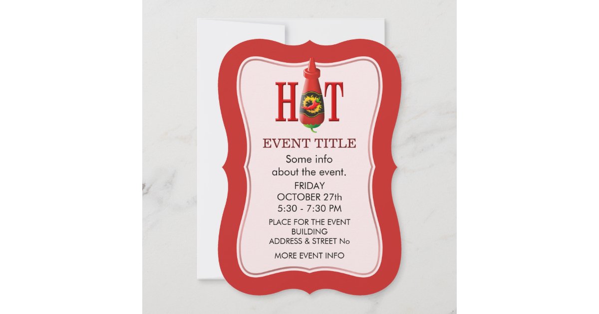 Hot sauce bottle invitation Zazzle
