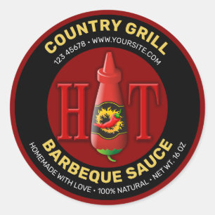 Hot Sauce Bottle Label