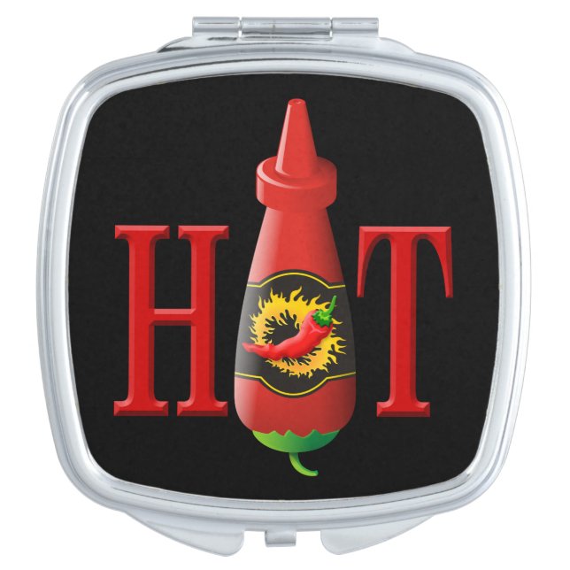 Hot Sauce Bottle Mirror For Makeup (Front)