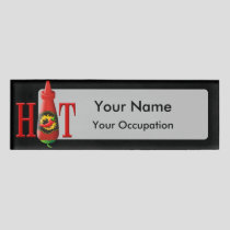 Hot Sauce Bottle Name Tag