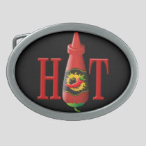 Hot Sauce Bottle Oval Belt Buckle