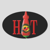 Hot sauce bottle oval sticker