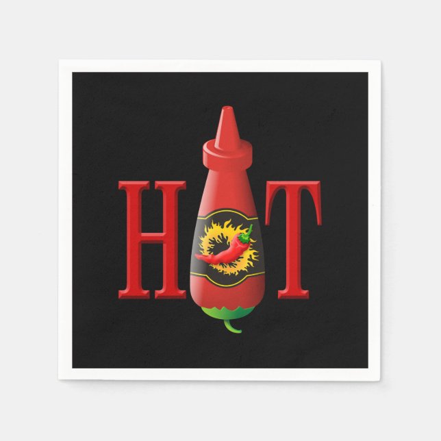 Hot Sauce Bottle Paper Napkins (Front)