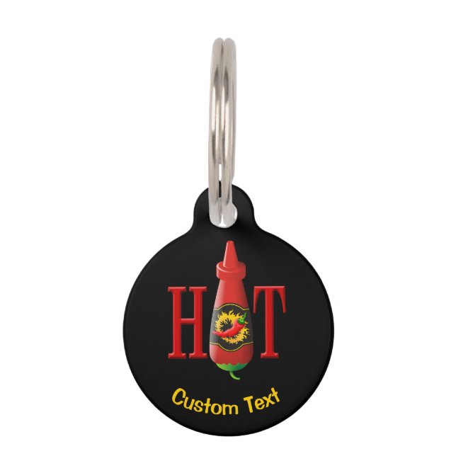 Hot Sauce Bottle Pet ID Tag (Front)