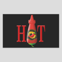 Hot sauce bottle rectangular sticker