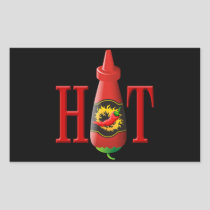 Hot sauce bottle rectangular sticker