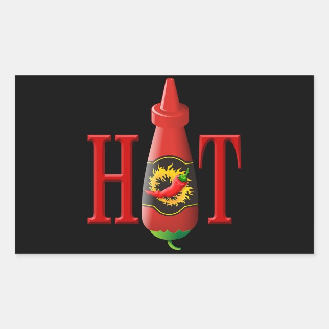Hot sauce bottle rectangular sticker (Front)