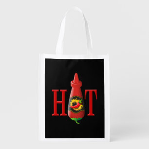 Hot Sauce Bottle Reusable Grocery Bag