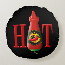 Hot sauce bottle round pillow