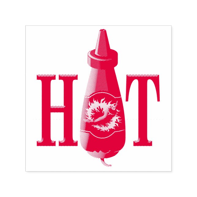 Hot Sauce Bottle Self-inking Stamp (Design)