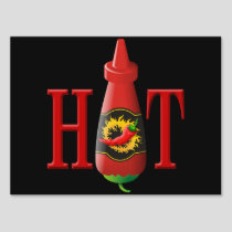 Hot sauce bottle sign