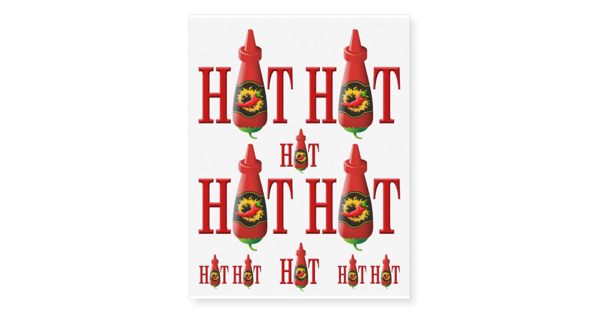 Hot Sauce Bottle Temporary Tattoos Zazzle