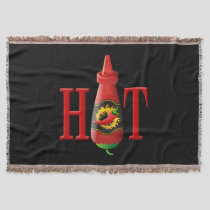 Hot sauce bottle throw blanket