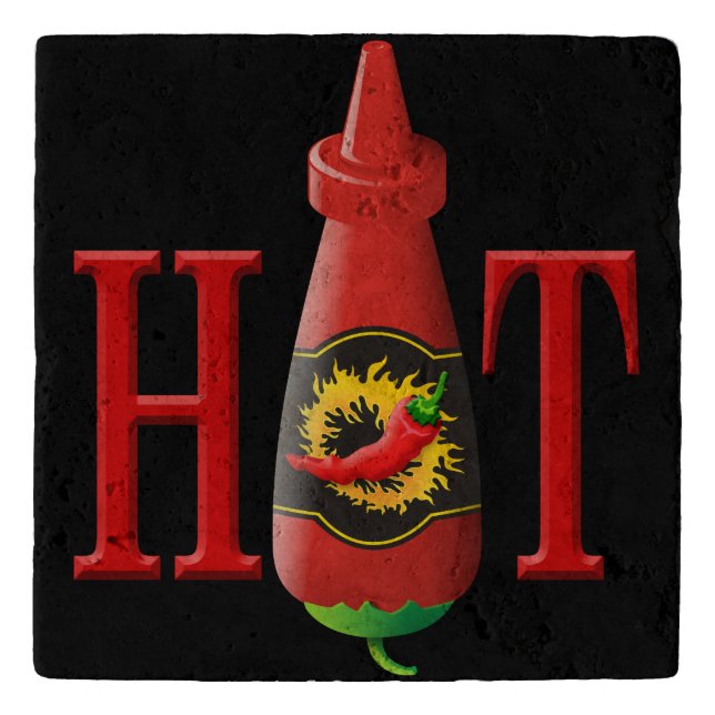 Hot sauce bottle trivet (Front)