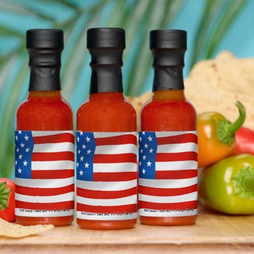 Hot Sauce Bottle Wedding  Favors AMERICAN FLAG 
