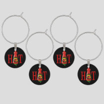 Hot Sauce Bottle Wine Glass Charm