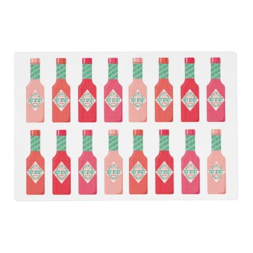 Hot Sauce Bottles Hot Stuff Spicy Gift  Placemat