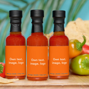Hot Sauce Bottles with Orange label