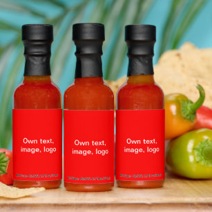 Hot Sauce Bottles with Red label