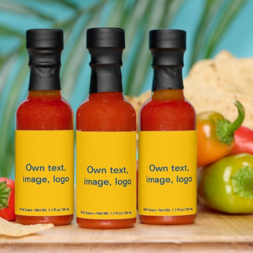 Hot Sauce Bottles with Yellow label
