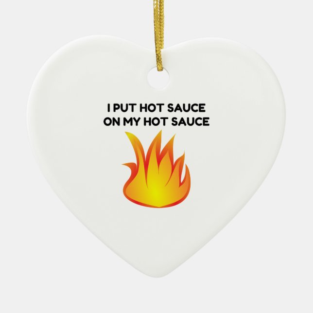 Hot Sauce Ceramic Ornament (Front)