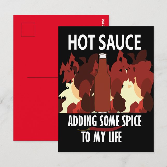 Hot Sauce Ketchup Fire Red Chili Pepper Postcard (Front/Back)