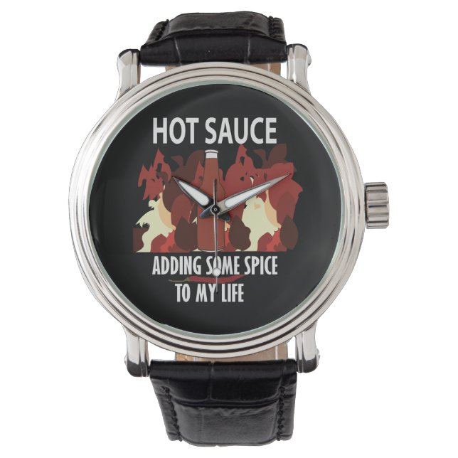 Hot Sauce Ketchup Fire Red Chili Pepper  Watch (Front)