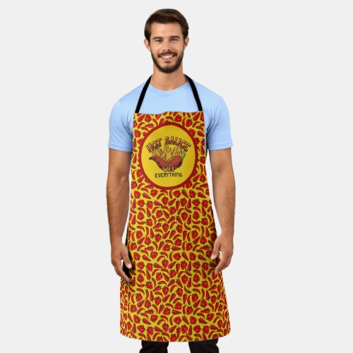 Hot Sauce On Everything Red Chili Pepper Funny  Apron
