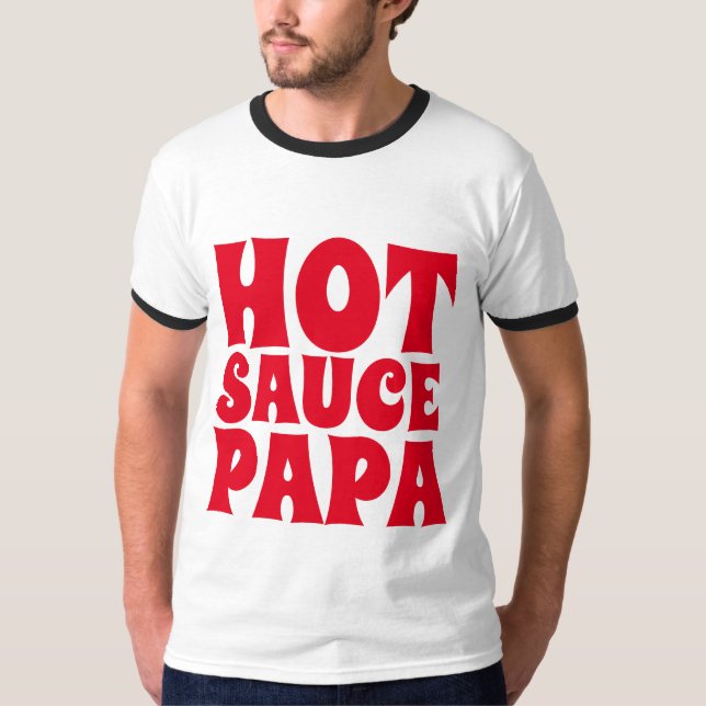 HOT SAUCE PAPA MENS DAD T-SHIRTS (Front)