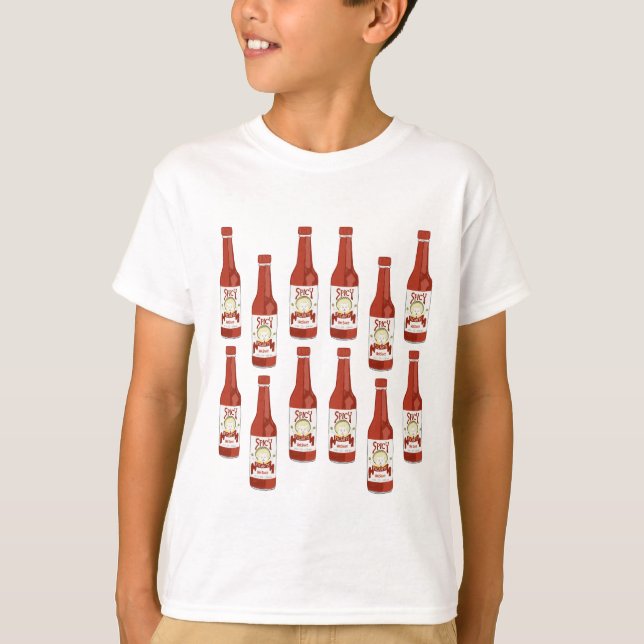 Hot Sauce Spicy Fun Picante Pattern CUSTOMIZE IT T-Shirt (Front)