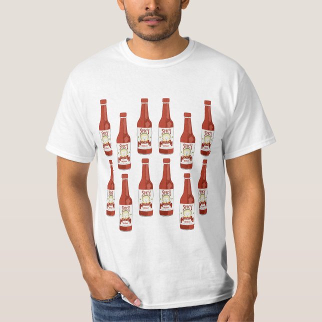 Hot Sauce Spicy Fun Picante Pattern CUSTOMIZE IT T-Shirt (Front)