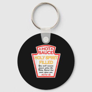 Hot Sauce Spirit Filled Condiment Costume Party Ma Keychain