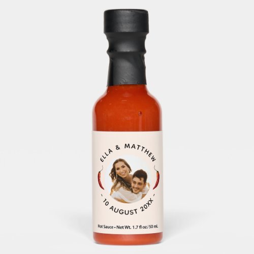 Hot Sauce Wedding Favor Custom Photo Chilli