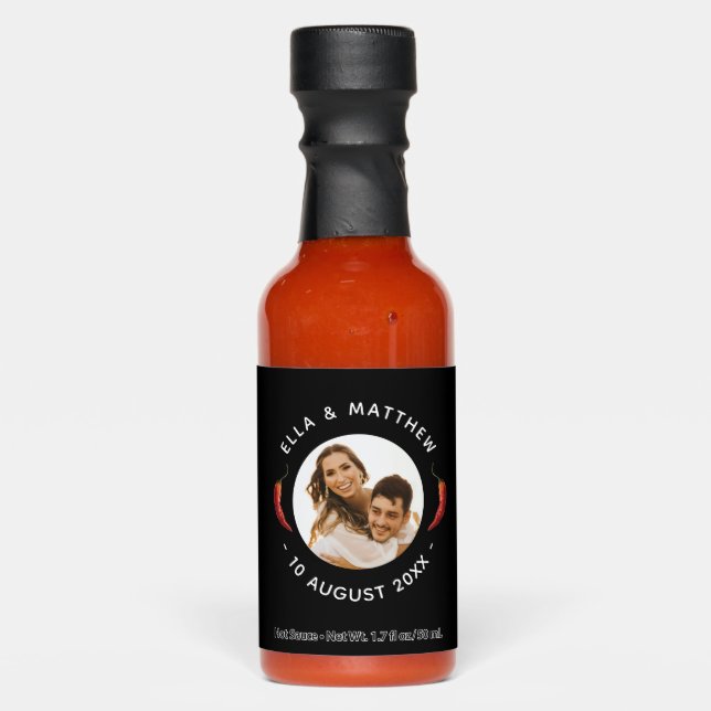 Hot Sauce Wedding Favor Custom Photo Chilli (Front)