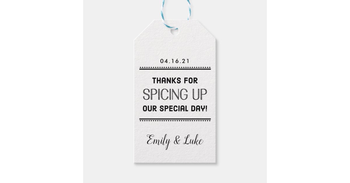 Hot Sauce Wedding Favor, Salsa, BBQ, Spice Rub, Gift Tags Zazzle