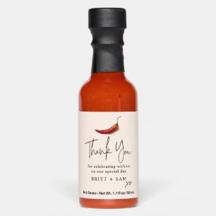 Hot Sauce Wedding Favor Simple Personalized