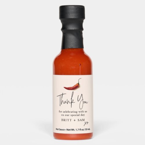Hot Sauce Wedding Favor Simple Personalized