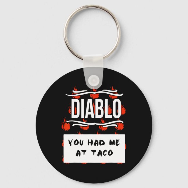 HOT SAUCES Group Halloween DIABLO SAUCE You Had Me Keychain (Front)