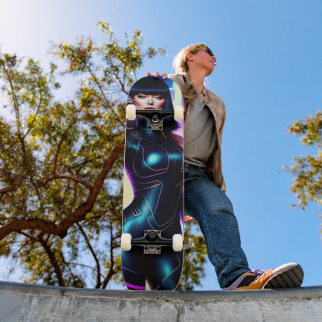 HOT SCI-FI CURVY WOMAN SKATEBOARDS (Outdoor 1)