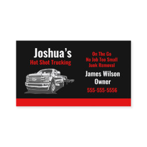 Hot Shot Trucking Black and Red Business Card