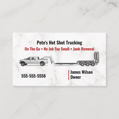 Hot Shot Trucking Business Card