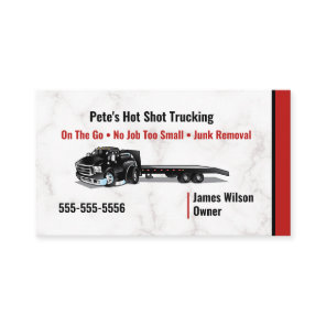 Hot Shot Trucking Business Card