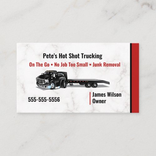 Hot Shot Trucking Business Card