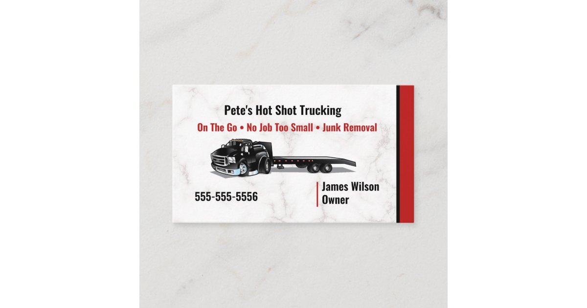 Hot Shot Trucking Business Card Zazzle