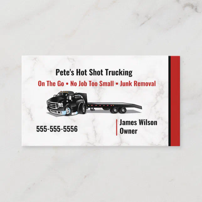 Hot Shot Trucking Business Card Zazzle