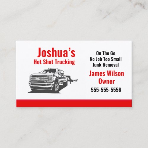 Hot Shot Trucking Business Card