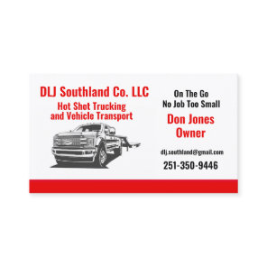 Hot Shot Trucking Business Card
