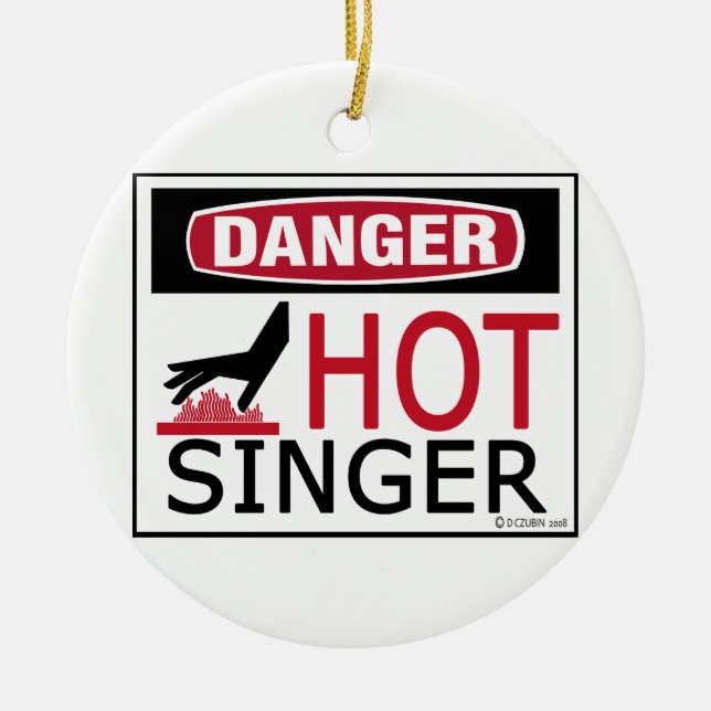 Hot Singer Ceramic Ornament (Front)